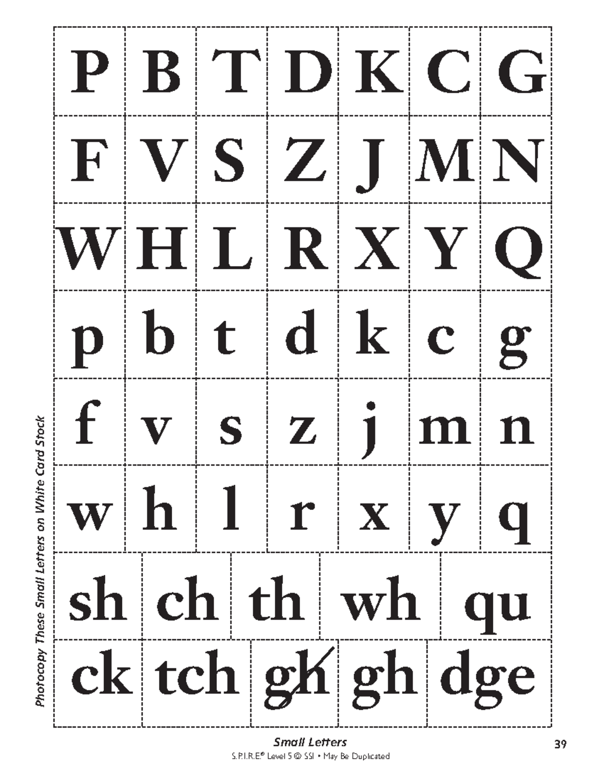 Small letters - I.R.® Level 5 © SSI • May Be DuplicatedSmall Letters 43 ...