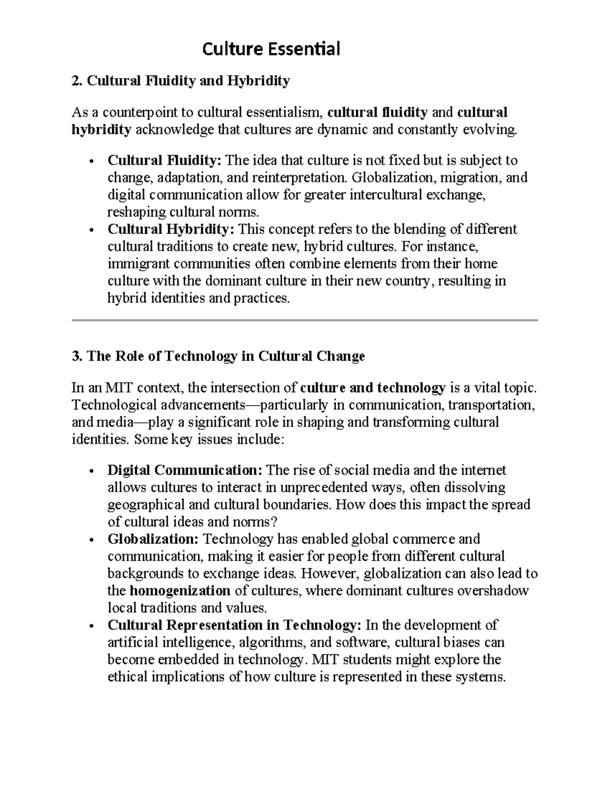 Cultural Essentialism - Culture Essential 2. Cultural Fluidity and ...