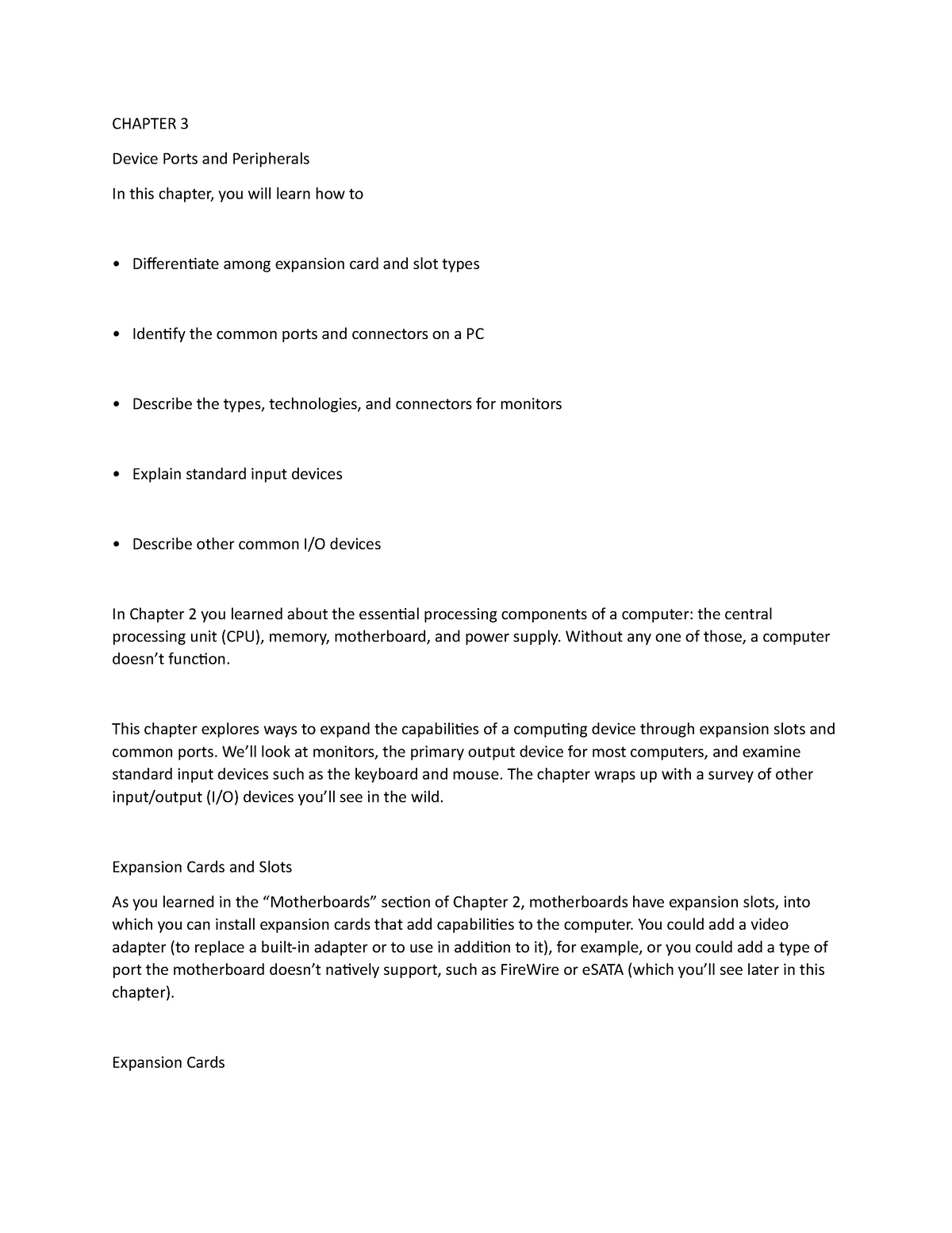 Chapter 3 device ports and peripherals - CHAPTER 3 Device Ports and ...