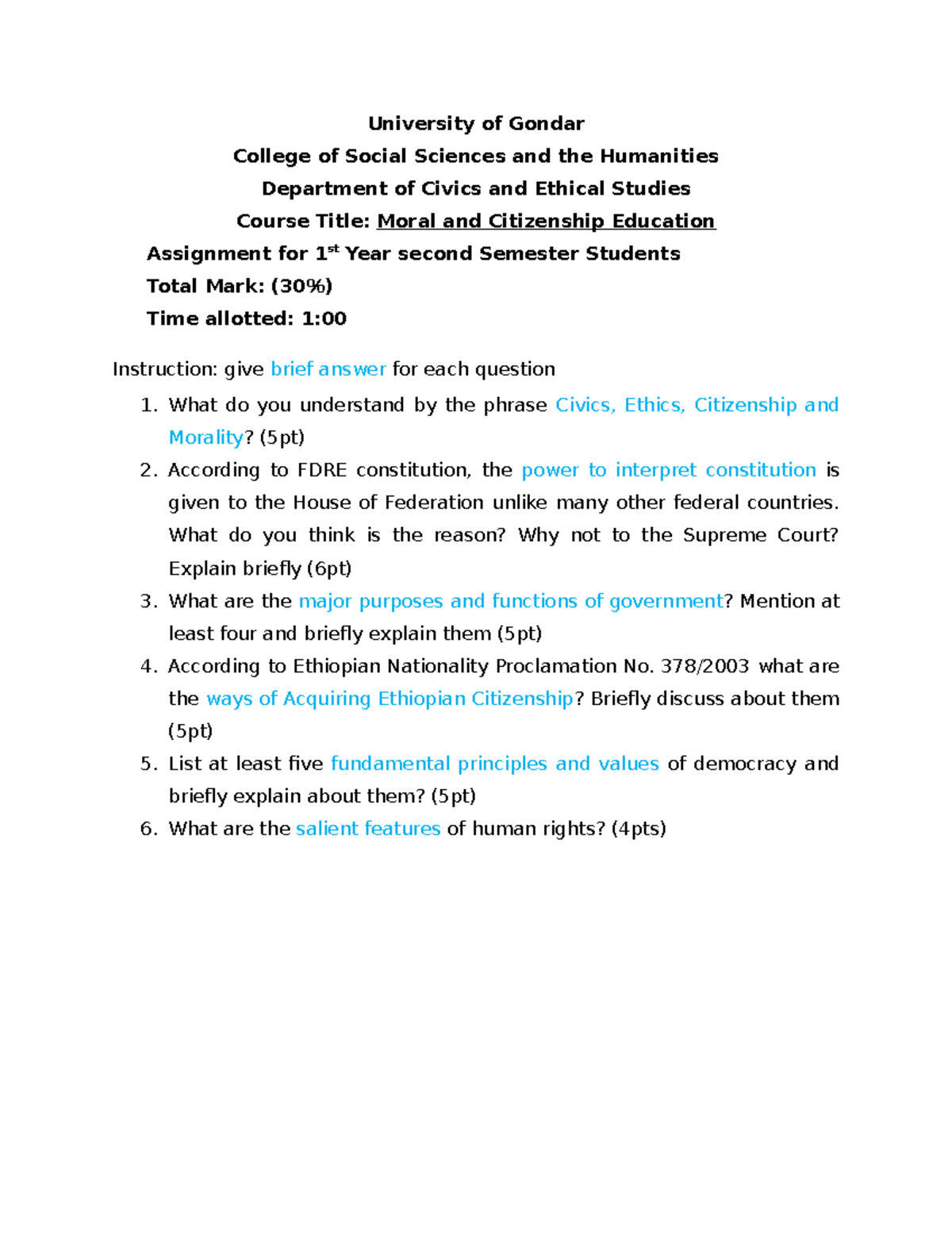 Moral And Citizenship Education Assignment What Do You Think Is The