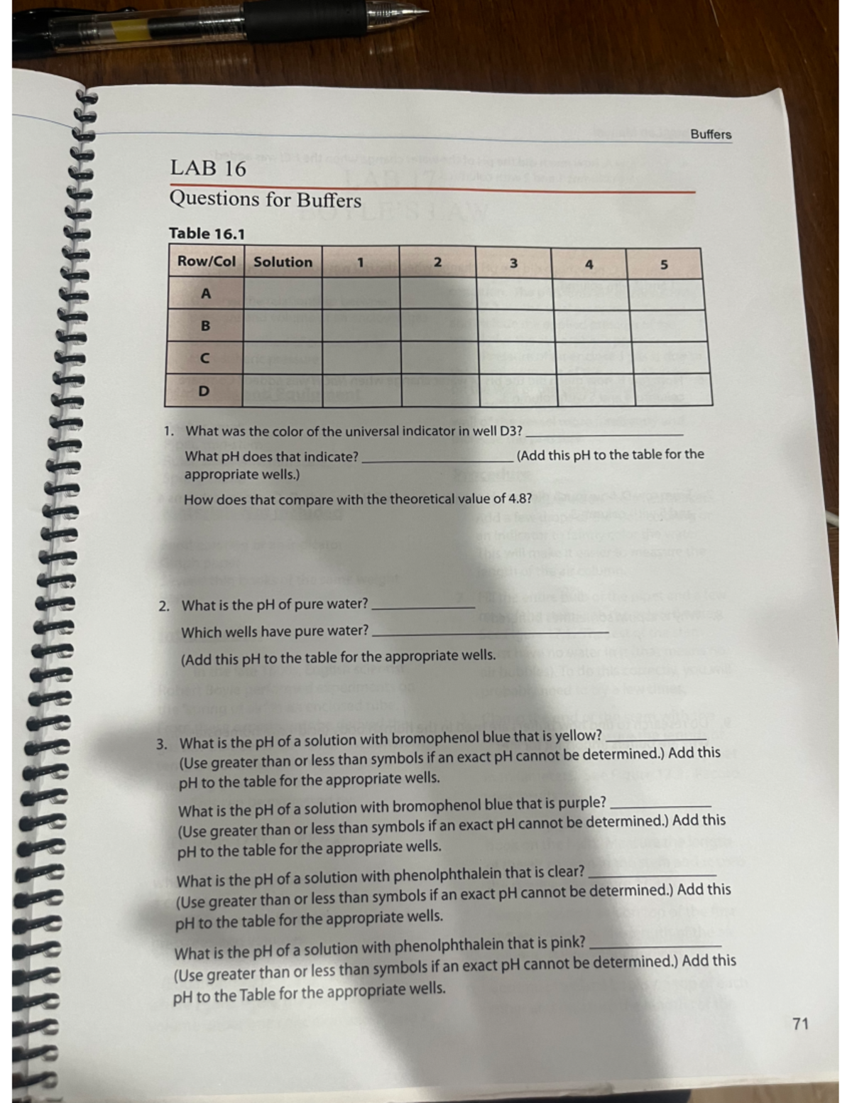 IMG 7316 - help - Buffers LAB 16 Questions for Buffers Table 16 ...