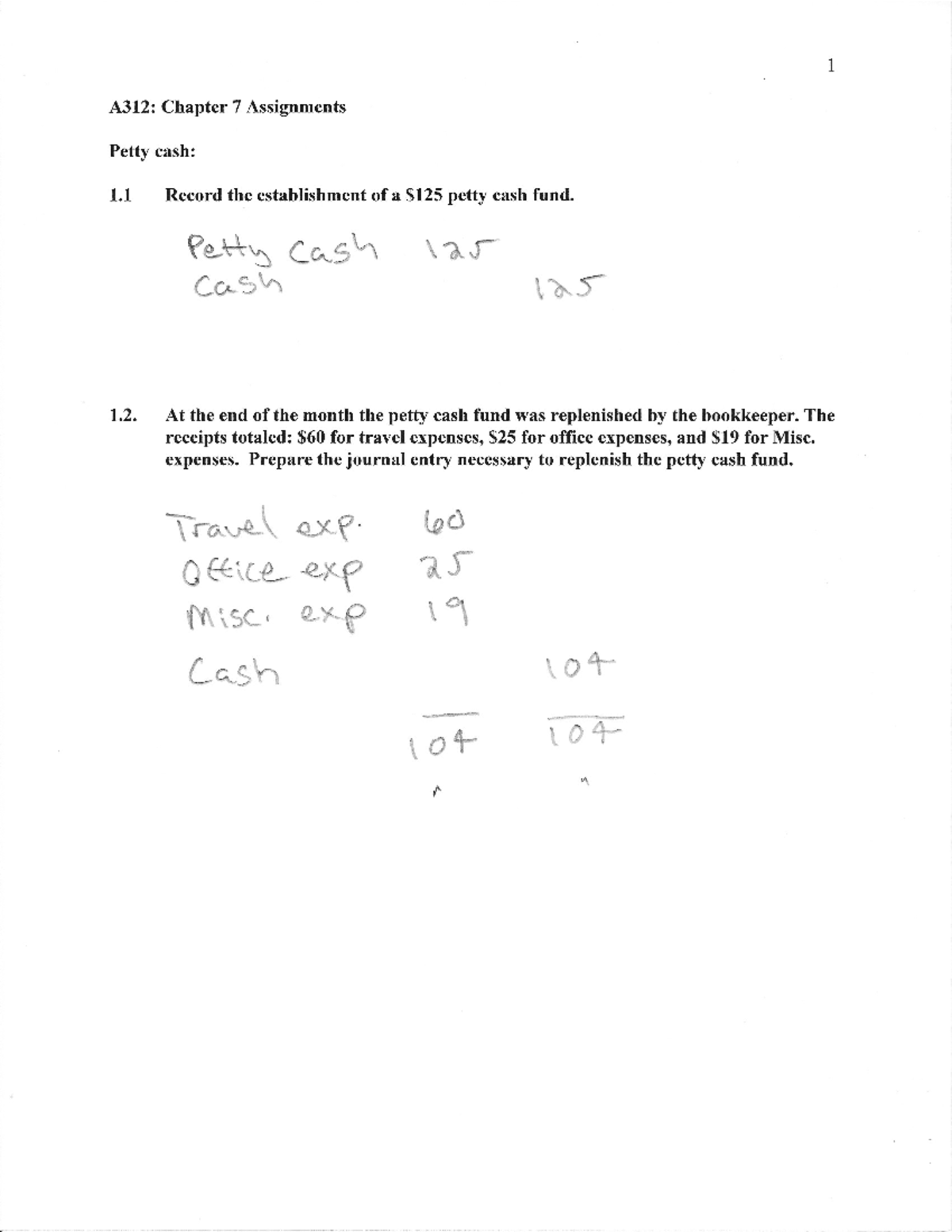 Acct 312 Ch 7 Assignments Solution - ACCT 312 - Southeastern - Studocu