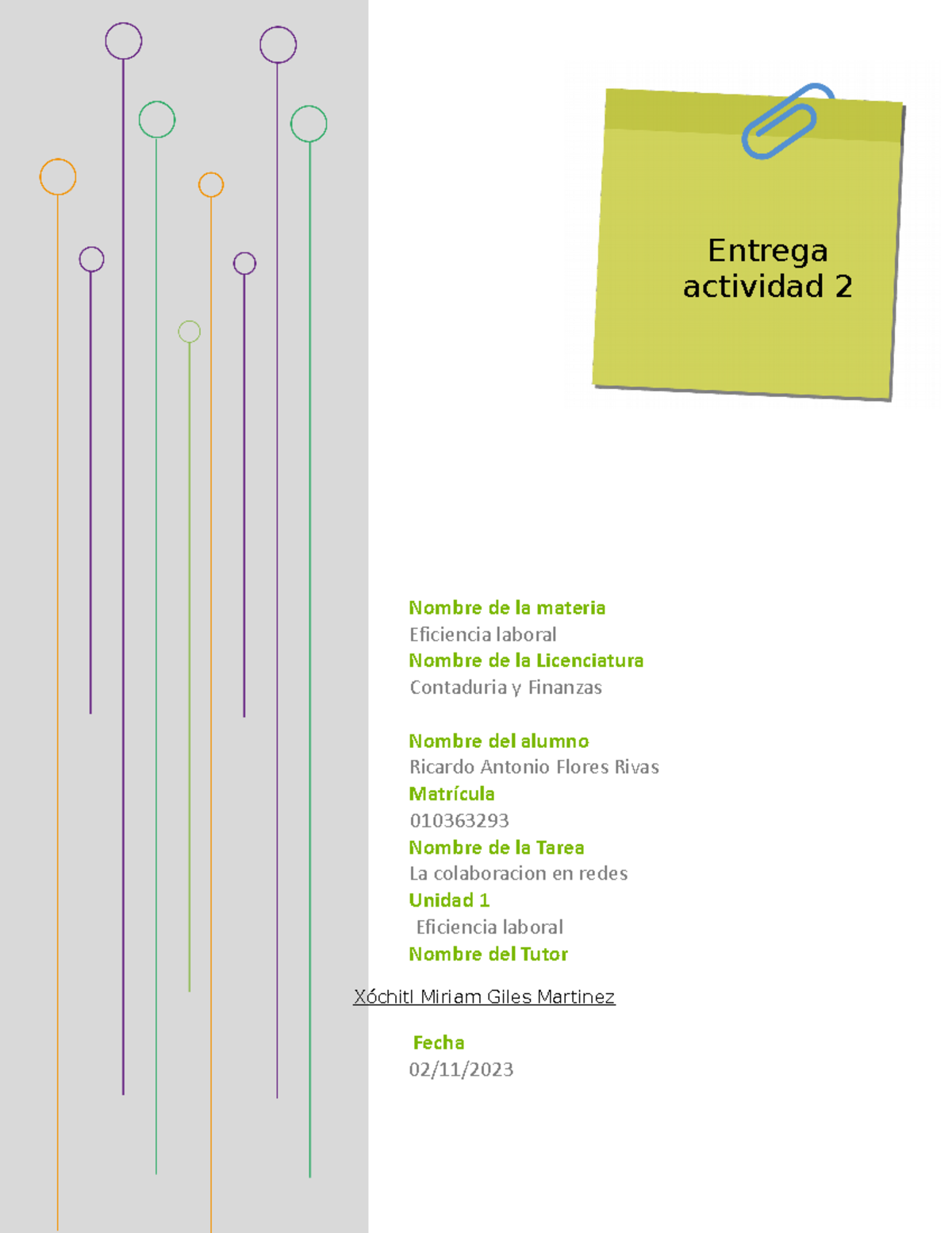 Eficiencia Laboral 23 - Tarea - Nombre De La Materia Eficiencia Laboral ...