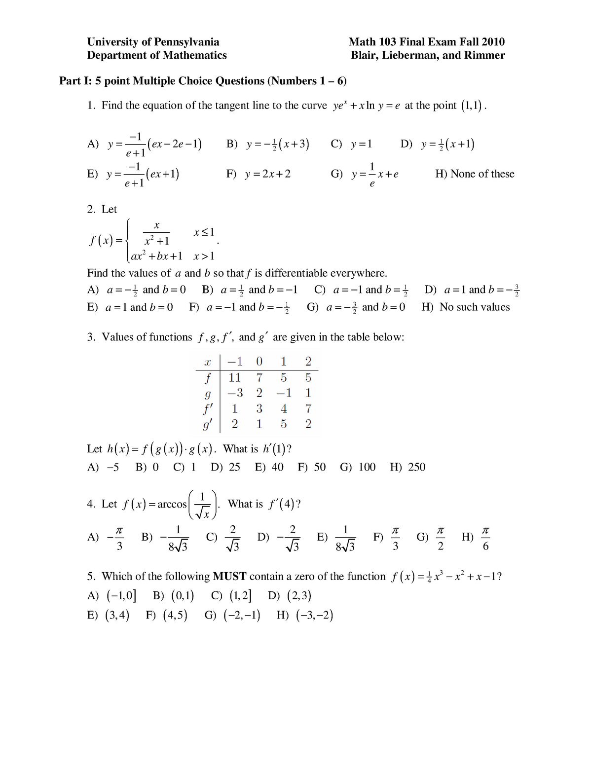 103f10wans Finals Practice Questions Math 103 Introduction To Studocu