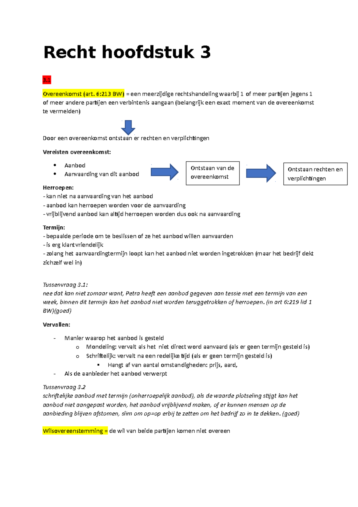 Recht Hoofdstuk 3 Bedrijfskunde Jaar 1 - Recht Hoofdstuk 3 3 ...