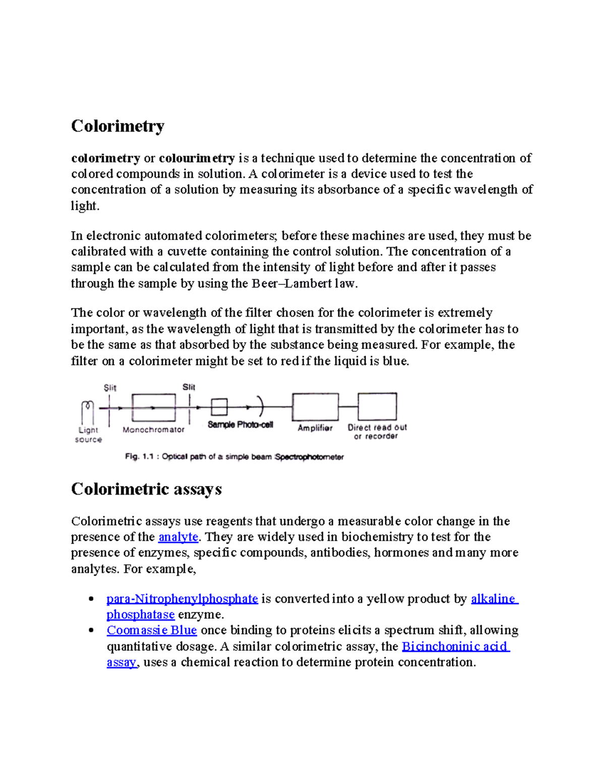 Colorimetry Chemistry Colorimetry colorimetry or colourimetry is a