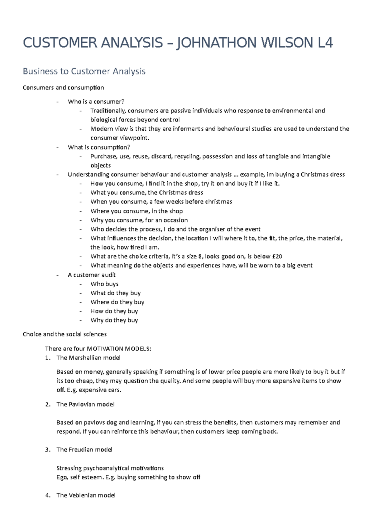 L4 Customer Analysis SMM - CUSTOMER ANALYSIS – JOHNATHON WILSON L ...