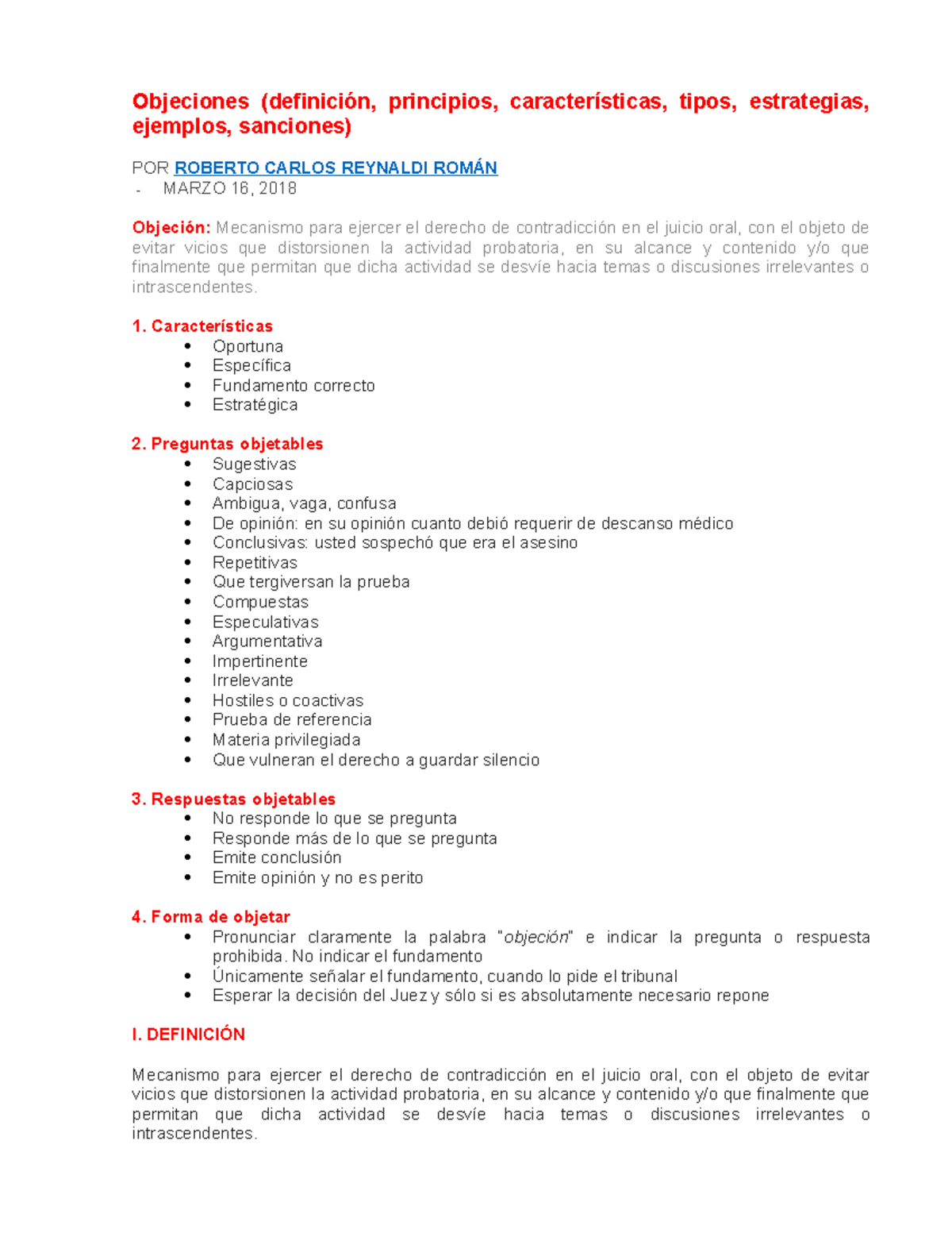 Las Objeciones En El Proceso Penal Objeciones Definición Principios Características Tipos 0404