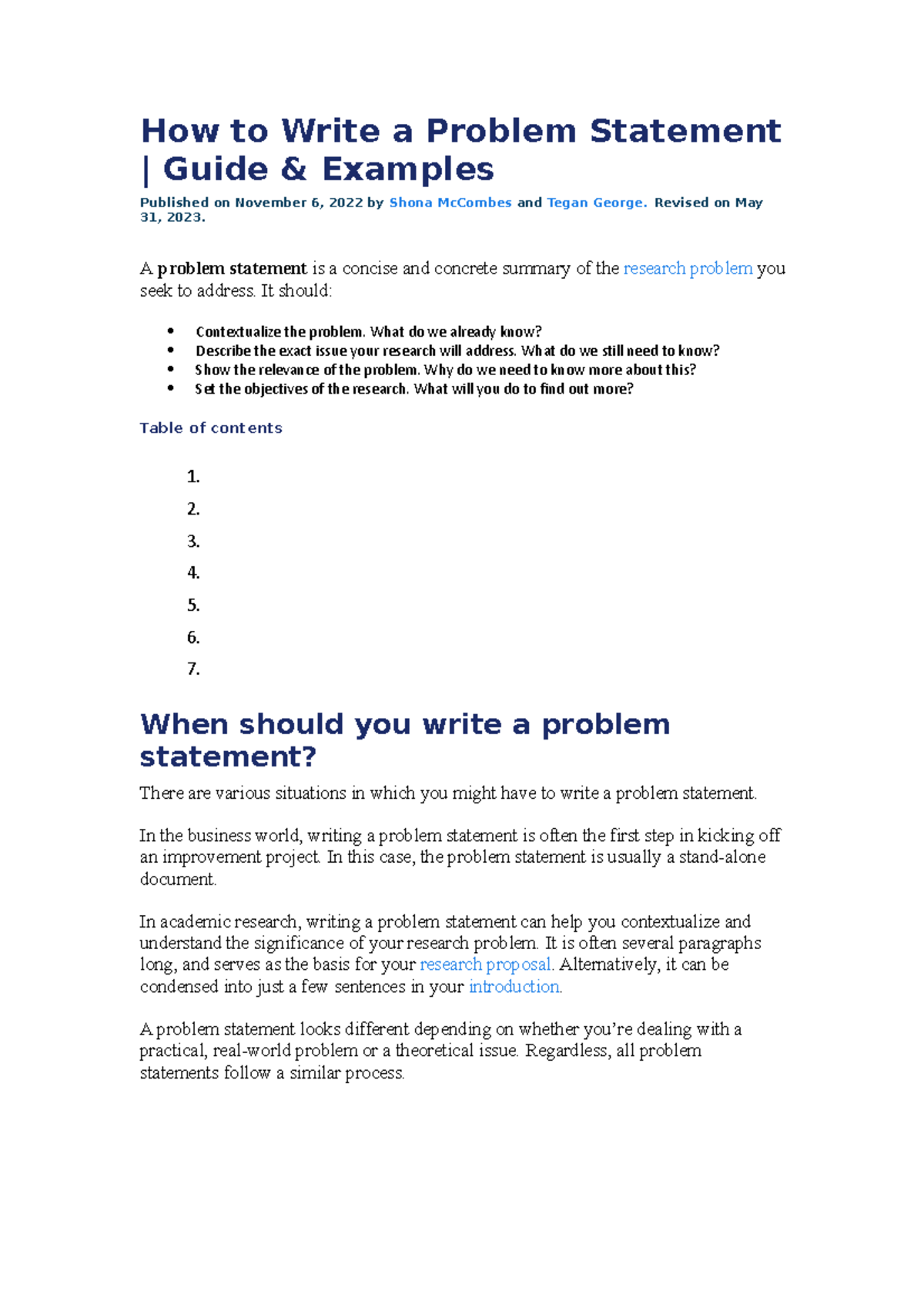 How to Write a Problem Statement - Revised on May 31, 2023. A problem ...