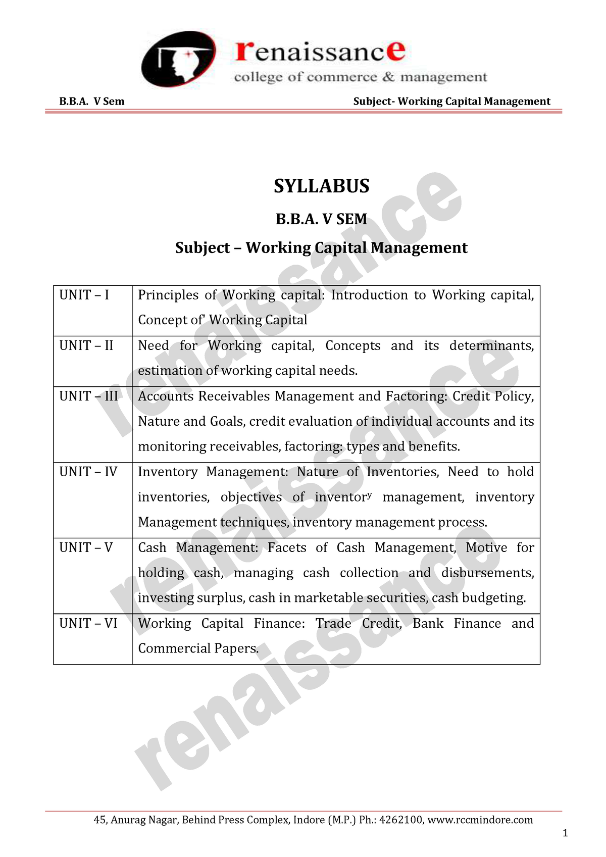 working capital management master thesis