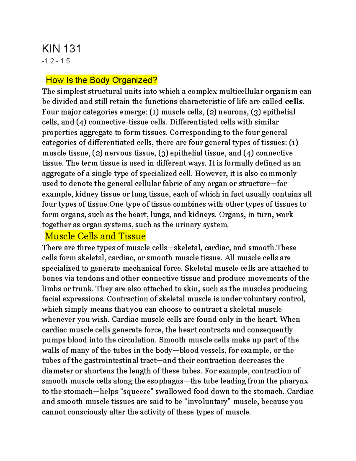 KIN 131 Notes dddddd asdd asdsc asdd asd - KIN 131 -1 - 1. - How Is the ...