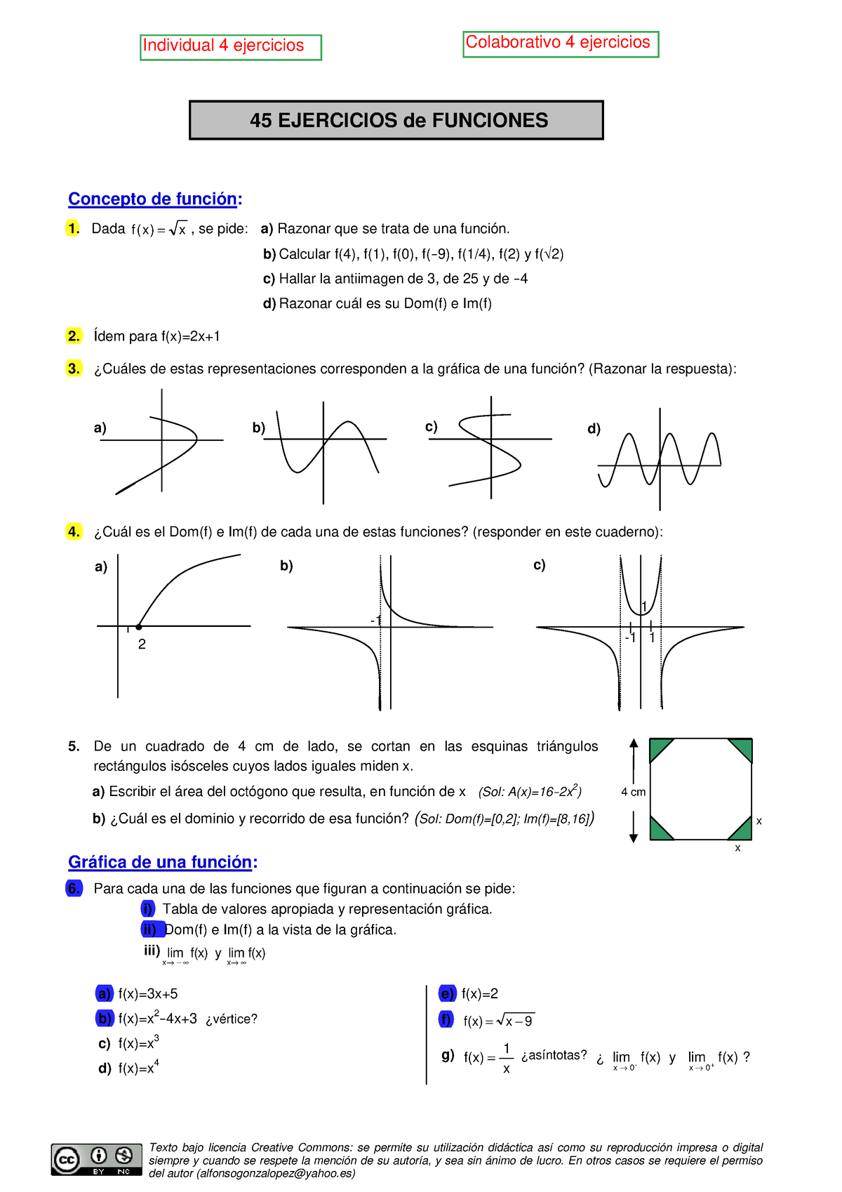 Funciones Parte 1 - Texto Bajo Licencia Creative Commons: Se Permite Su ...