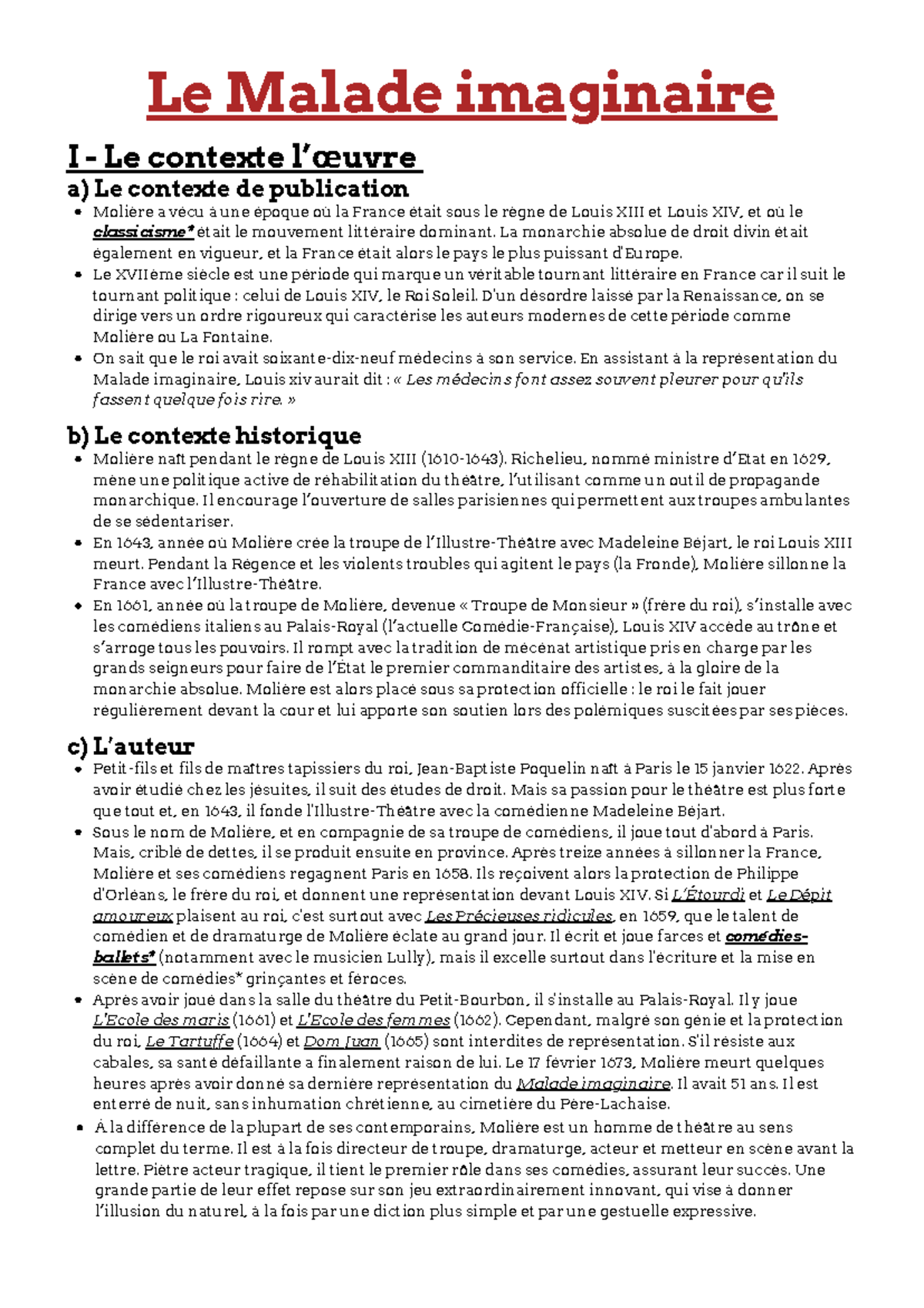 Citation Le Malade Imaginaire Dissertation www.studocu.com