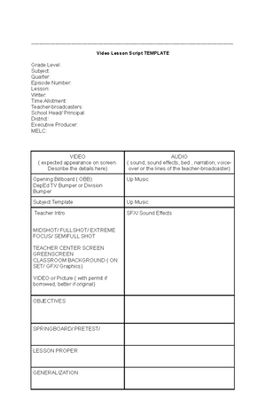 6 - Araling Panlipunan guide for Video lesson making - Evaluation 1 ...