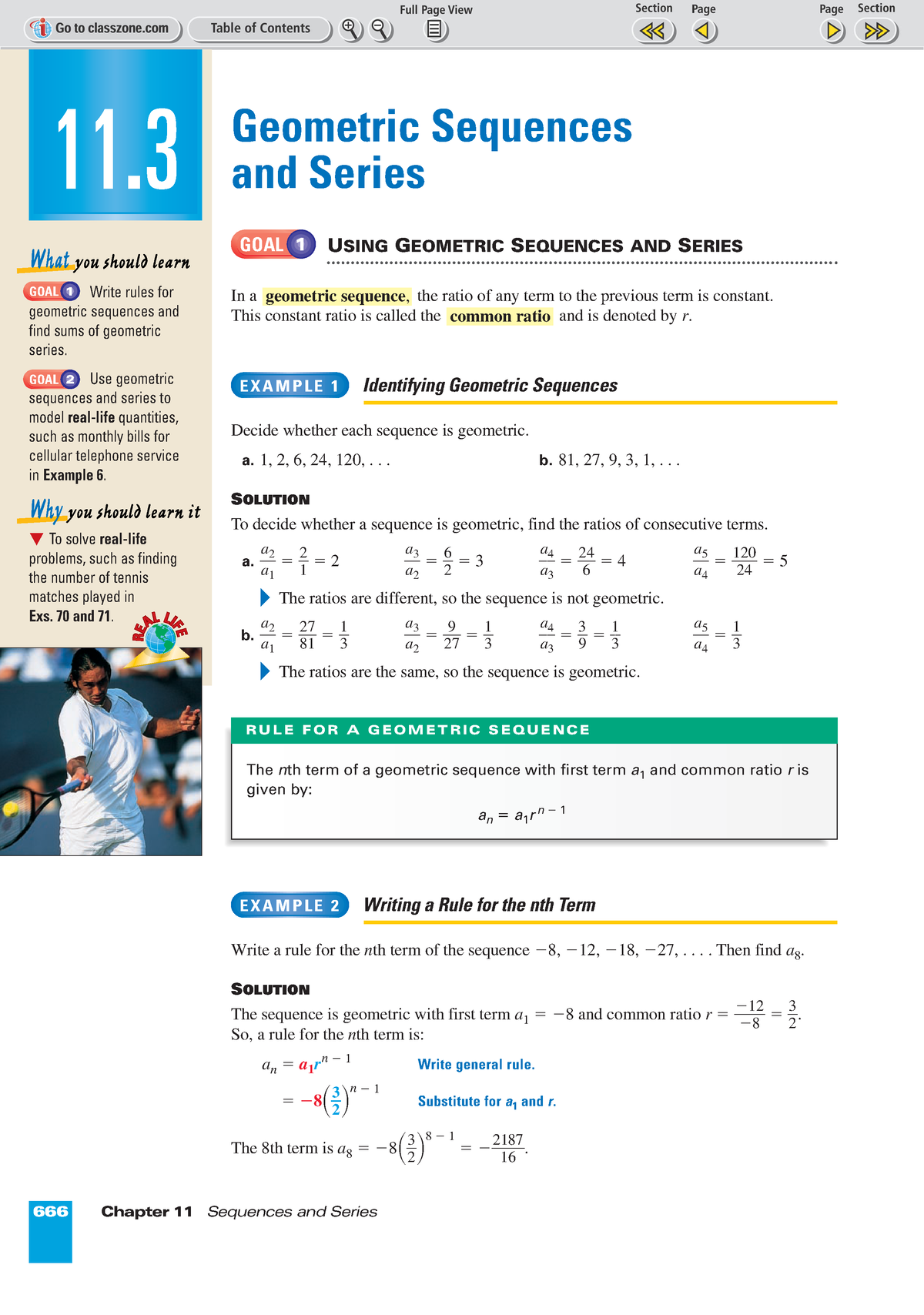 11 3 Geometric Sequences And Series Classzone - BS Accountancy - Studocu