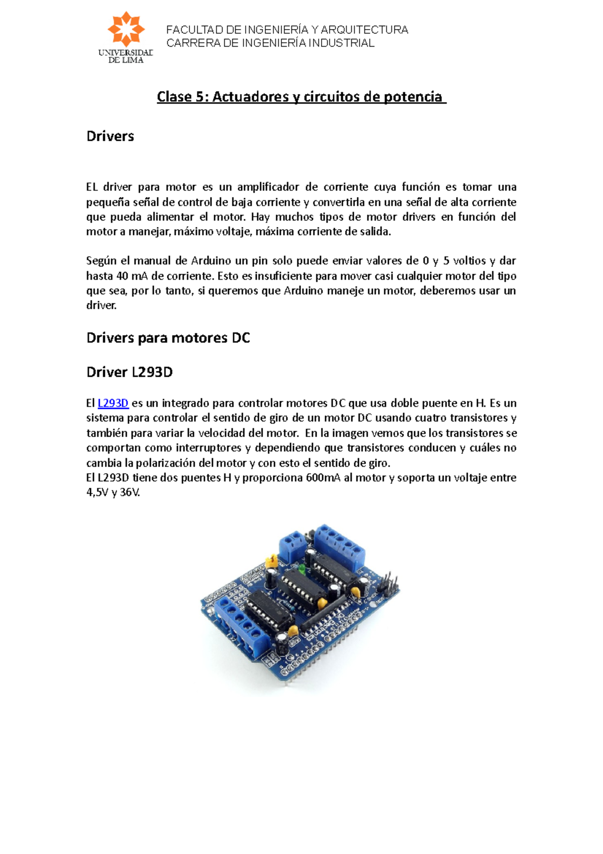 Arduino C5 actuadores y mandos de potencia 2 - Clase 5: Actuadores y ...