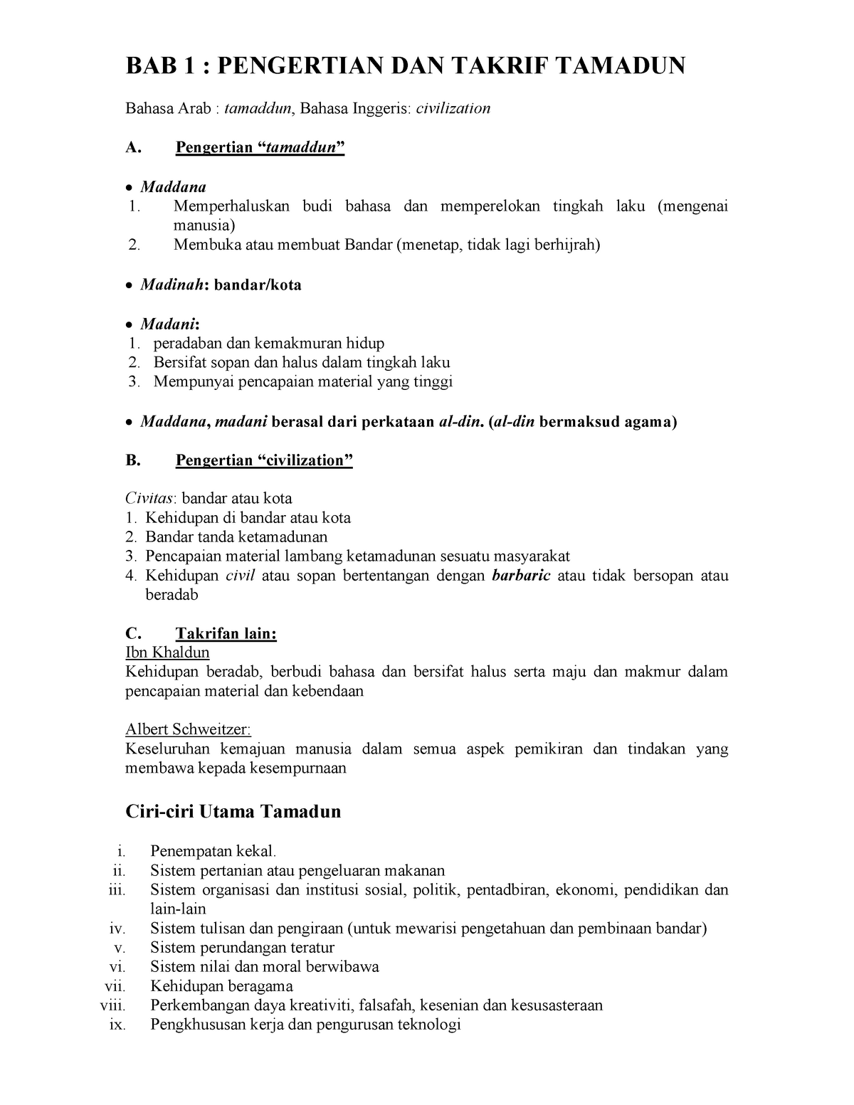 Titas note - Lecture notes 1-3 - Islamic and Asian Civilisation 