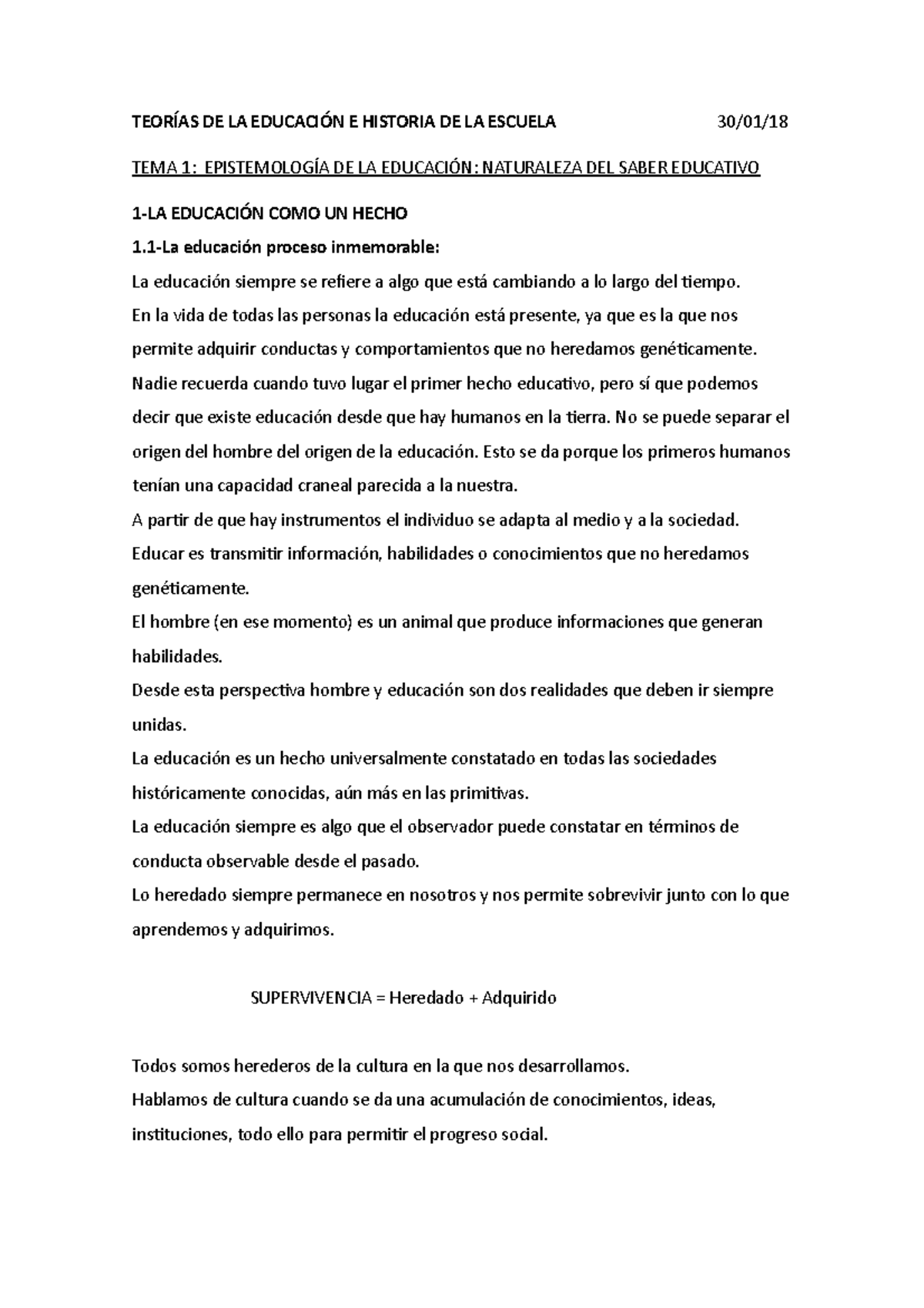 TEMA 1 - Apuntes 1 - TEORÍAS DE LA EDUCACIÓN E HISTORIA DE LA ESCUELA ...