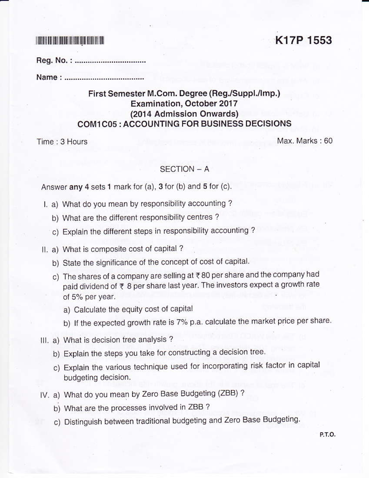 KU M - Question paper - Name r ...