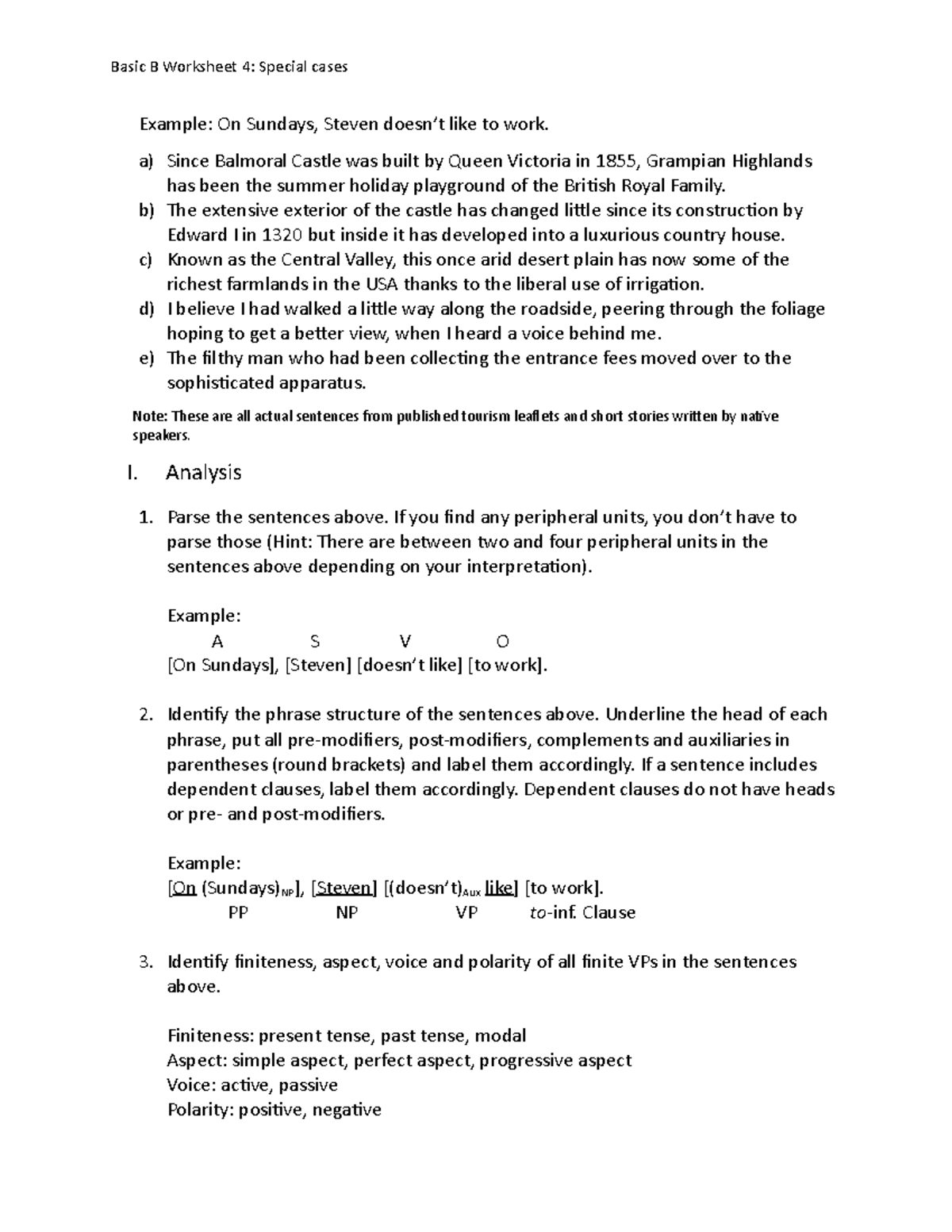 Worksheet 4 Special Cases Basic B Worksheet 4 Special cases Example