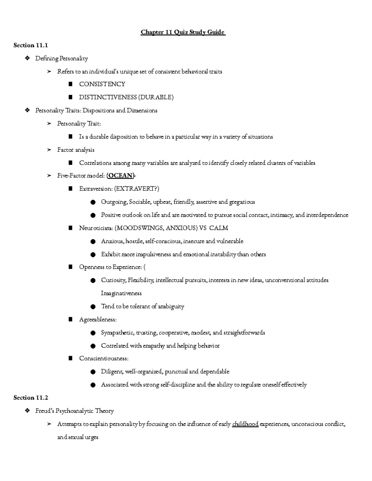 Chapter 11 Quiz Study Guide - Chapter 11 Quiz Study Guide Section 11 ...