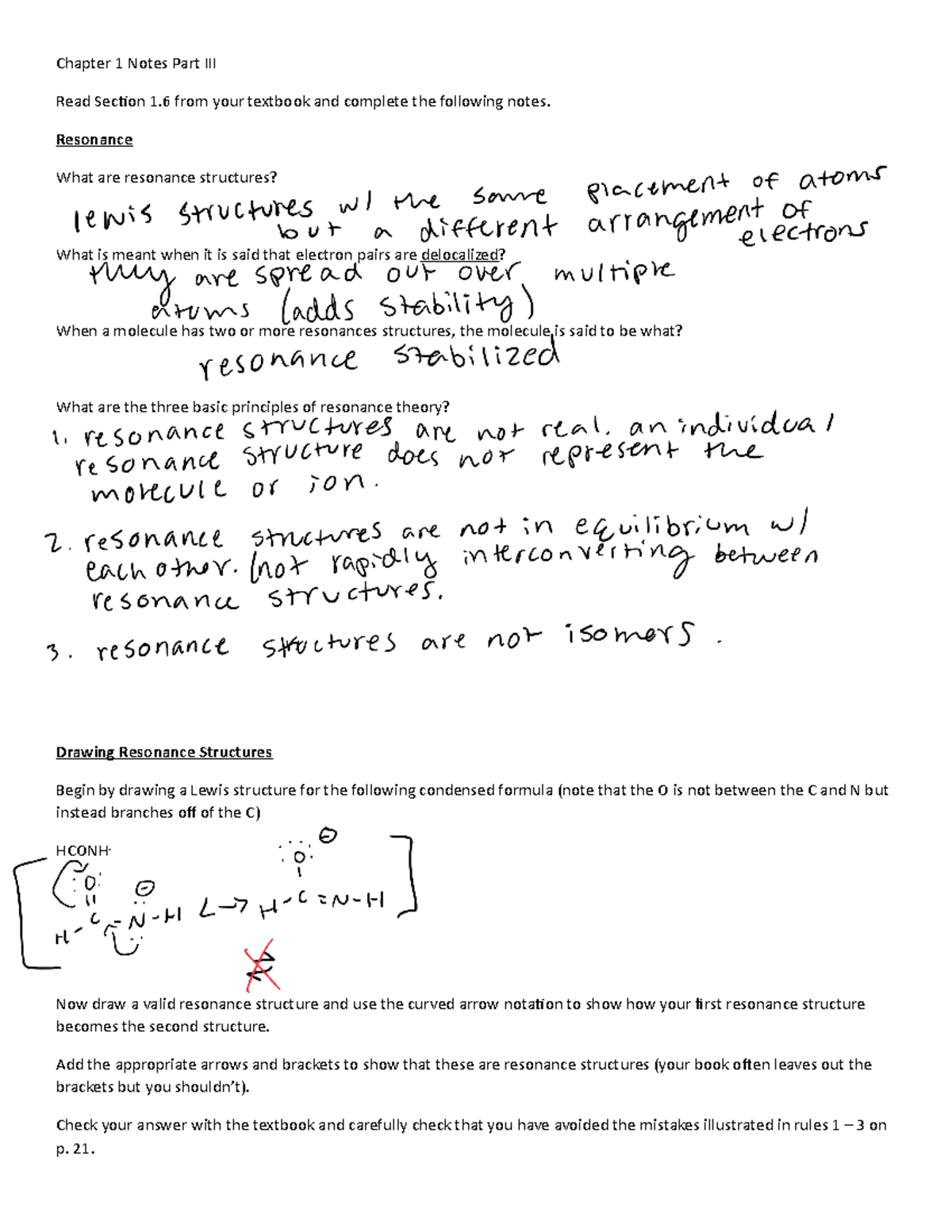 Organic Chemistry Chapter 1 Part 3 Notes - Chapter 1 Notes Part III ...