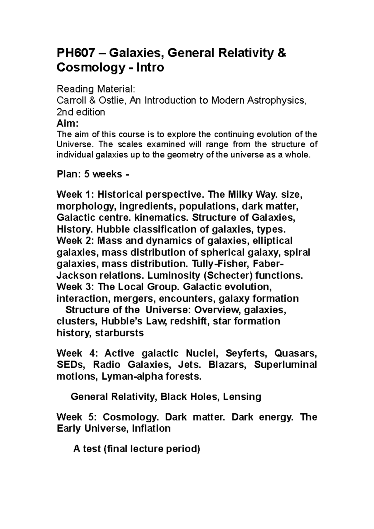 carroll and ostlie astrophysics vs general relativity