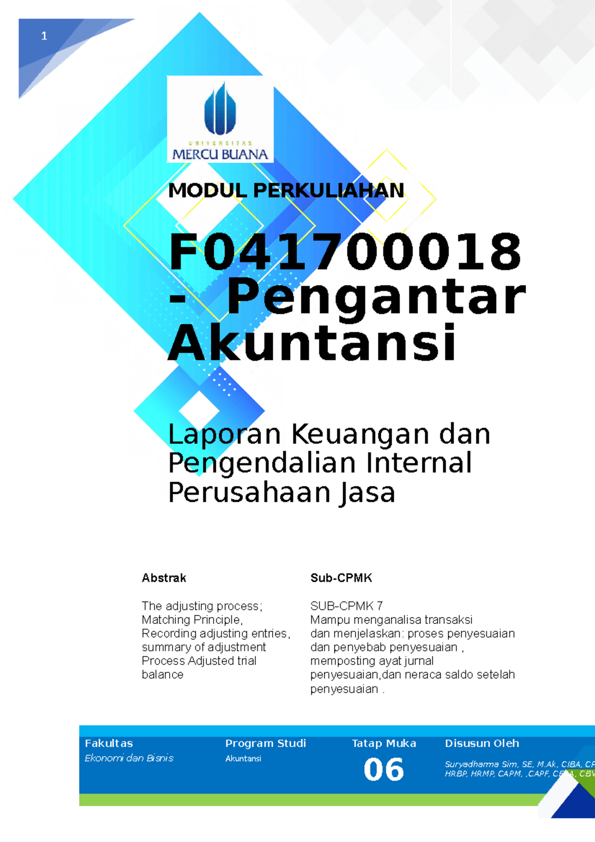 Modul TM 6 - this course material about Financial Statements and ...
