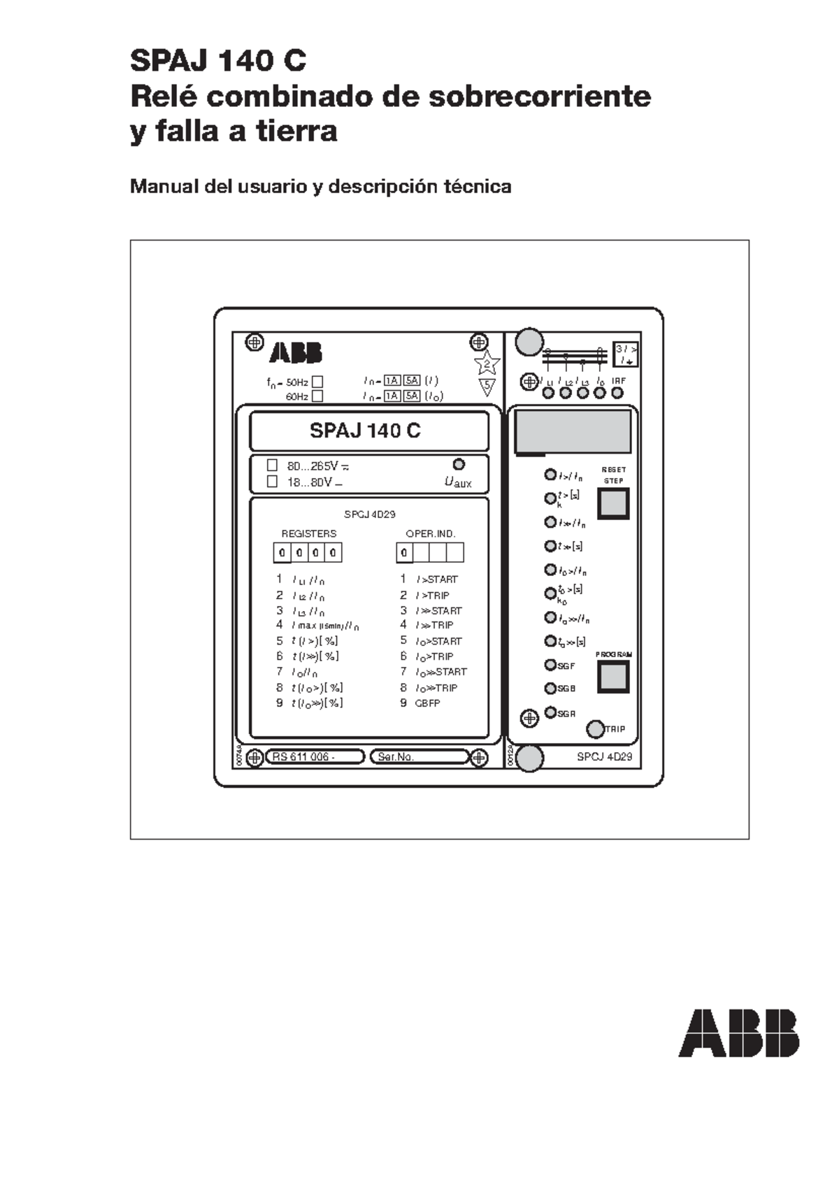FM SPAJ140C 750208 EScab - Ser. n = n = SPAJ 140 C aux SPCJ 4D ...