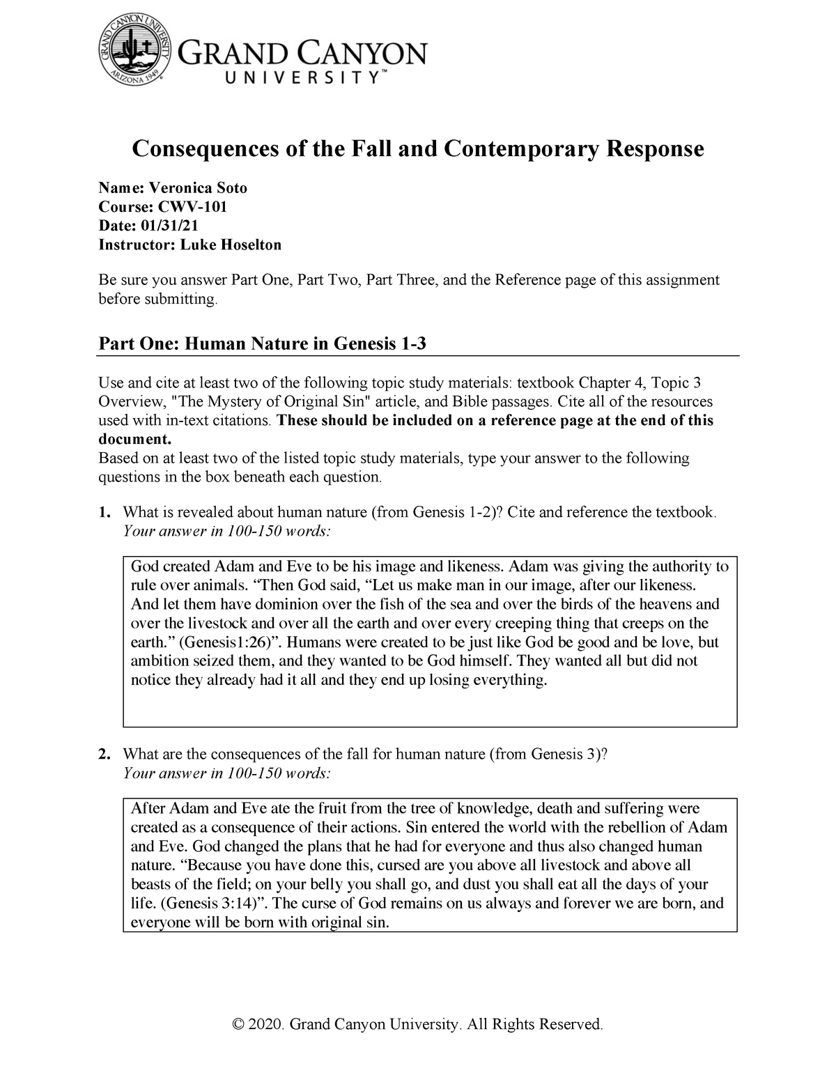 Cwv 101 301 Rs T3conseq Of The Fall Contemporary Response Online Consequences Of The Fall And Studocu
