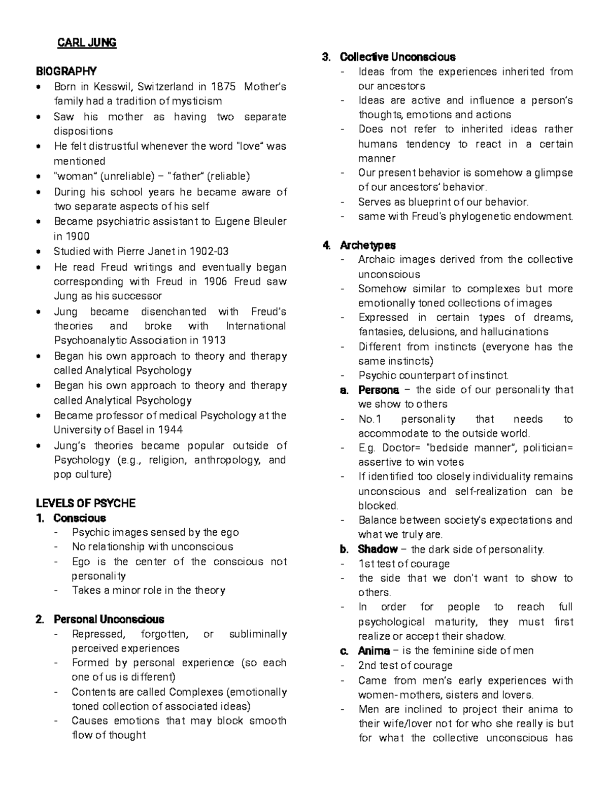 Theories of personality lecture notes - OLFU - Studocu