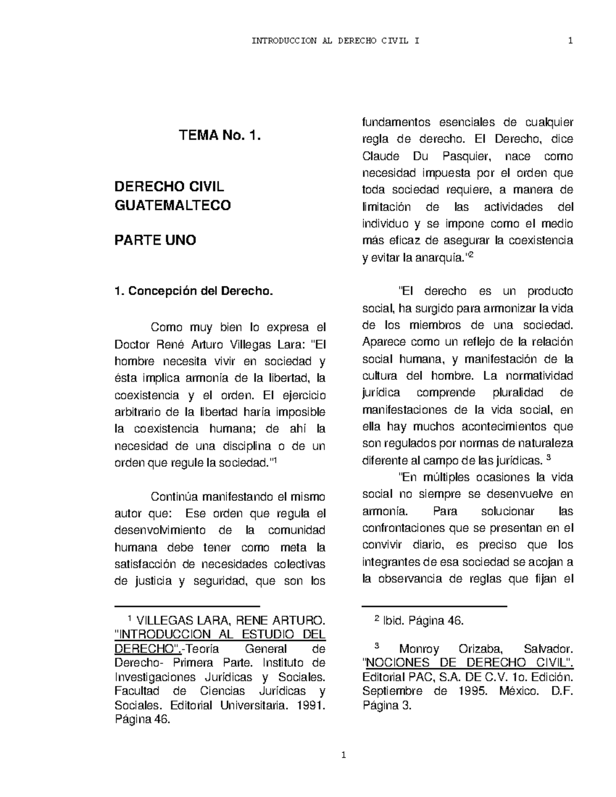 Mata Consuegra Civil - TEMA No. 1. DERECHO CIVIL GUATEMALTECO PARTE UNO ...