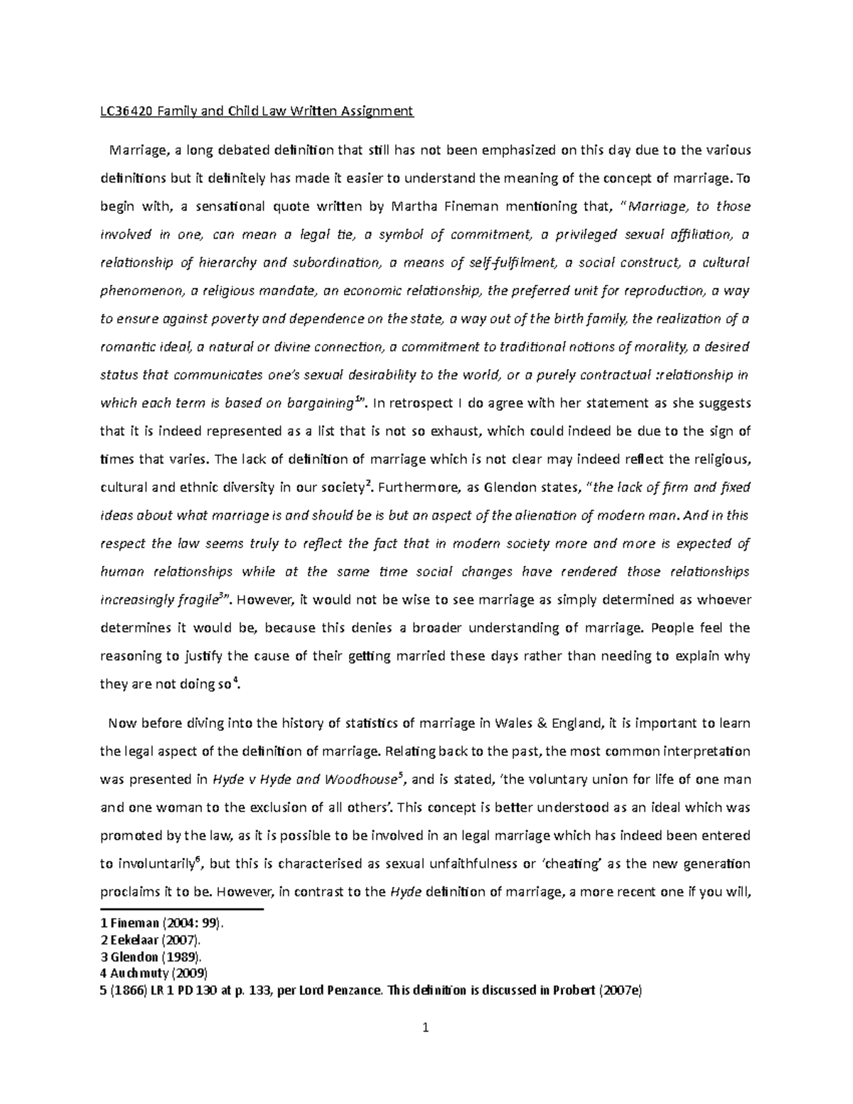 Family AND Child LAW Assignment LC36420 Family and Child Law Written