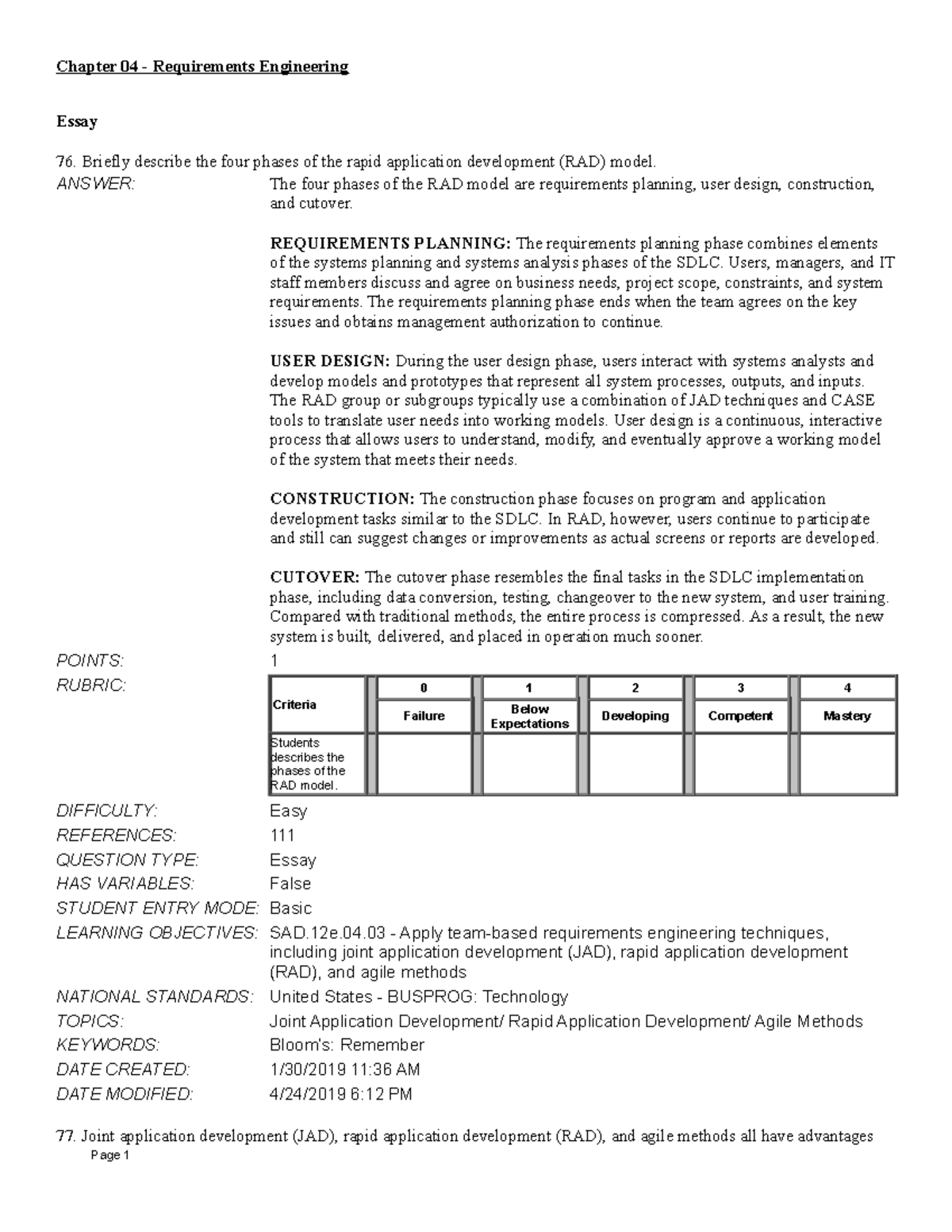 requirements engineering essay