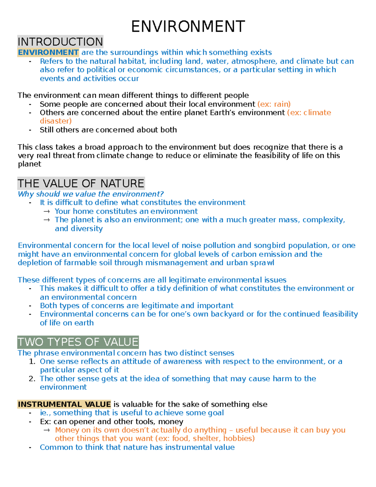 PHIL 2230 Chapter 07 ENVIRONMENT INTRODUCTION ENVIRONMENT Are The 