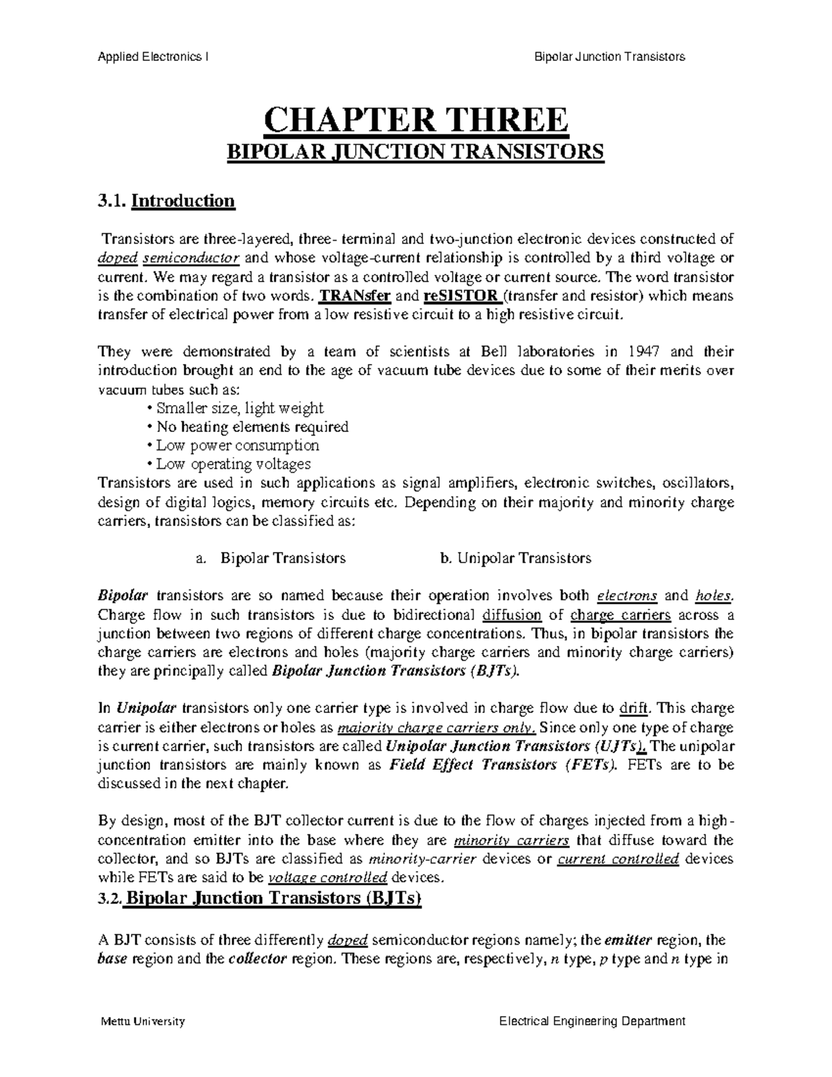 Chapter 3 - It can help students as a handout. - CHAPTER THREE BIPOLAR ...