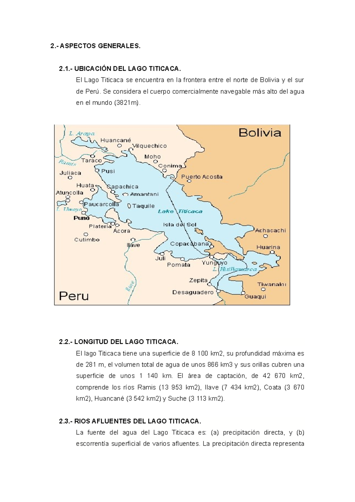 Aspectos Generales Del Lago Titicaca Aspectos Generales Ubicaci N Del Lago