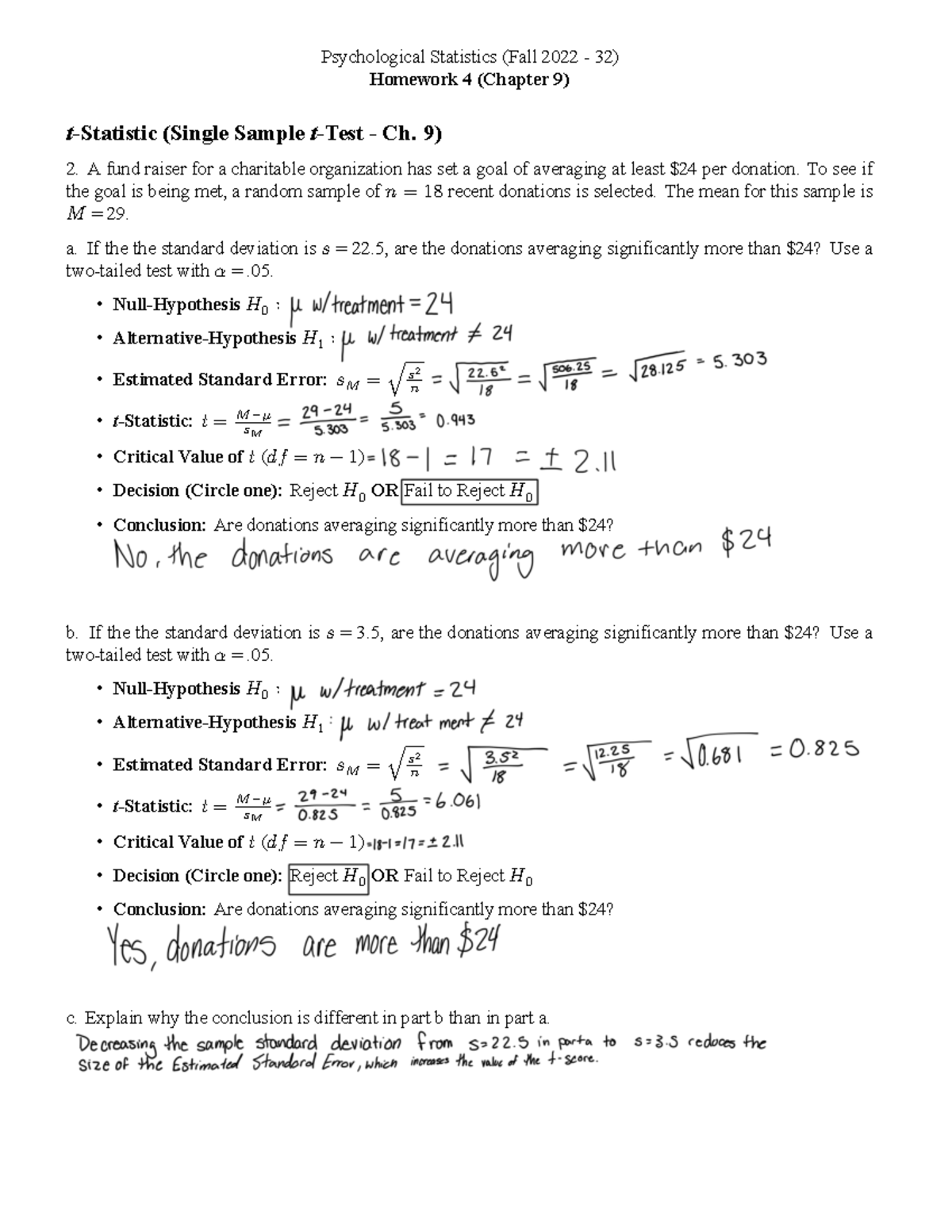 Psychological Statistics - Homework 4 - 32 - Psychological Statistics ...