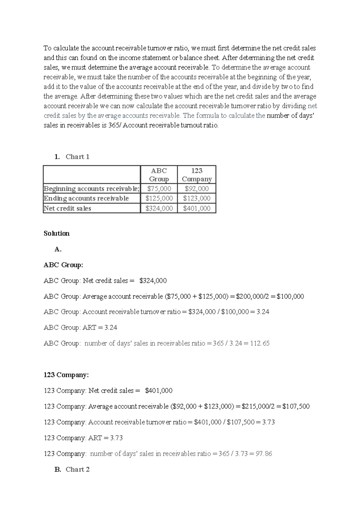 Financial Accounting Bus1102 Unit 5 Learning Journal To Calculate The Account Receivable Turnover Studocu