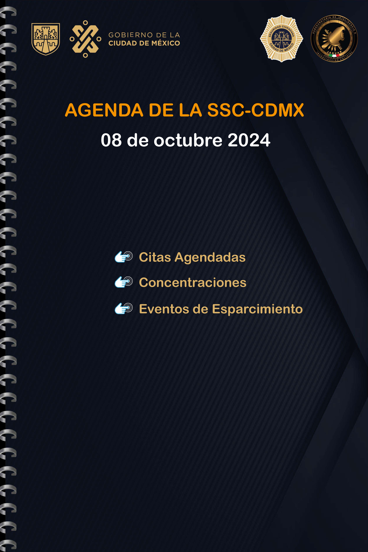 Agenda de Movilizaciones Sociales 08 de Octubre 2024 - AGENDA DE LA SSC ...