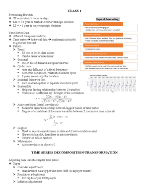 477-ch3 - class and book notes for chapter 3 - Chapter 3 Time series ...