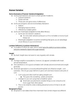 Human Adaptations Examples