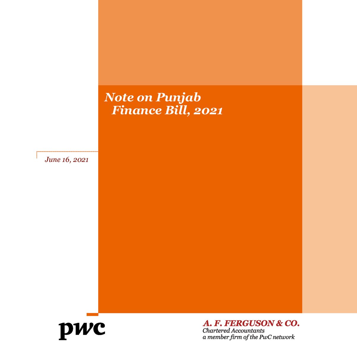 Tax Memorandum on Punjab's Finance Bill, 2021 June 16, 2021 Note on