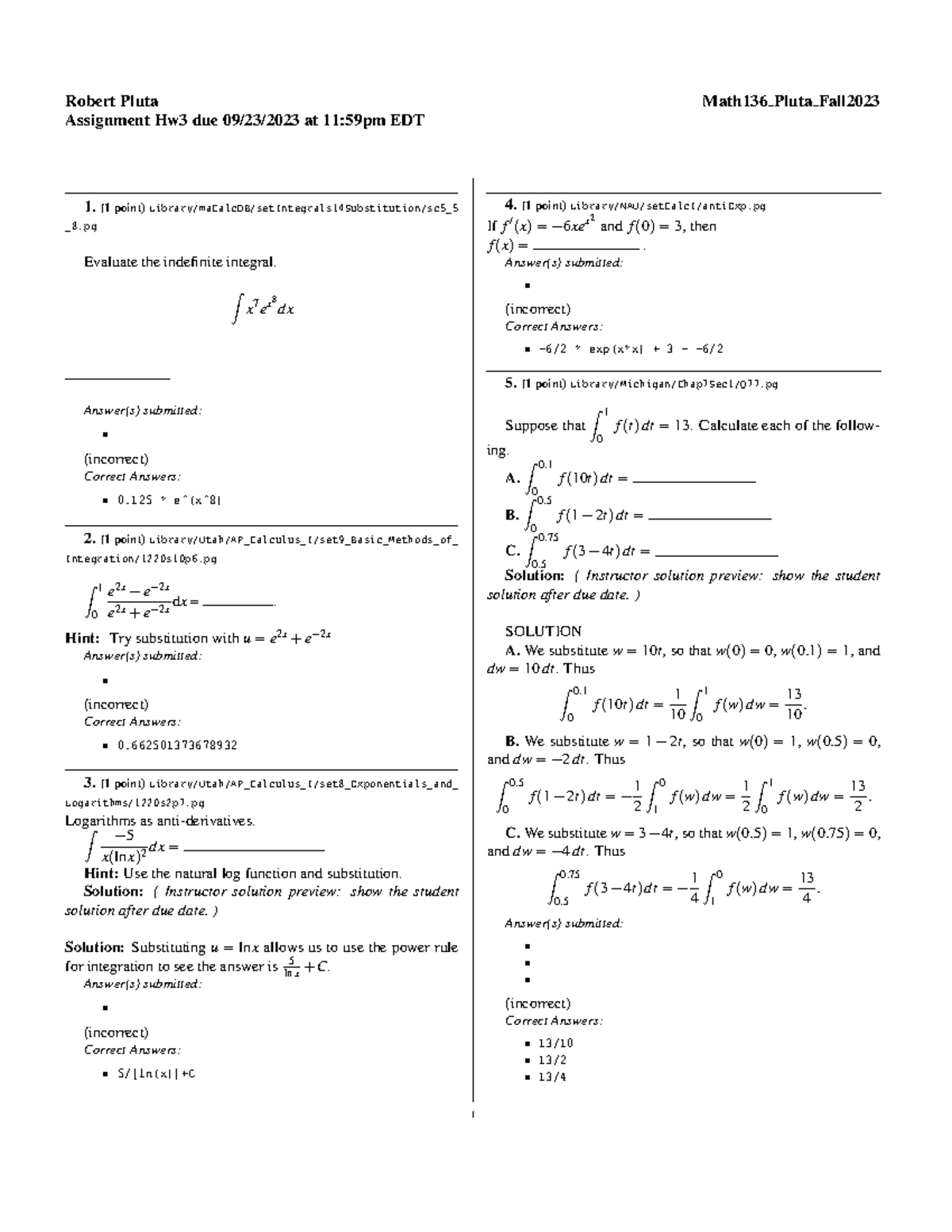 Hw3 - uhhh - Robert Pluta Math136 Pluta Fall Assignment Hw3 due 09/23 ...