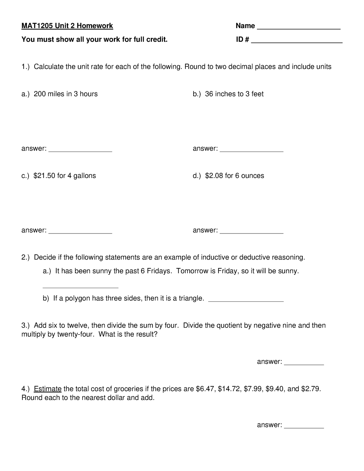 MAT1205 Homework Submission for Unit 2 (0921) - MAT 1205 Unit 2 ...