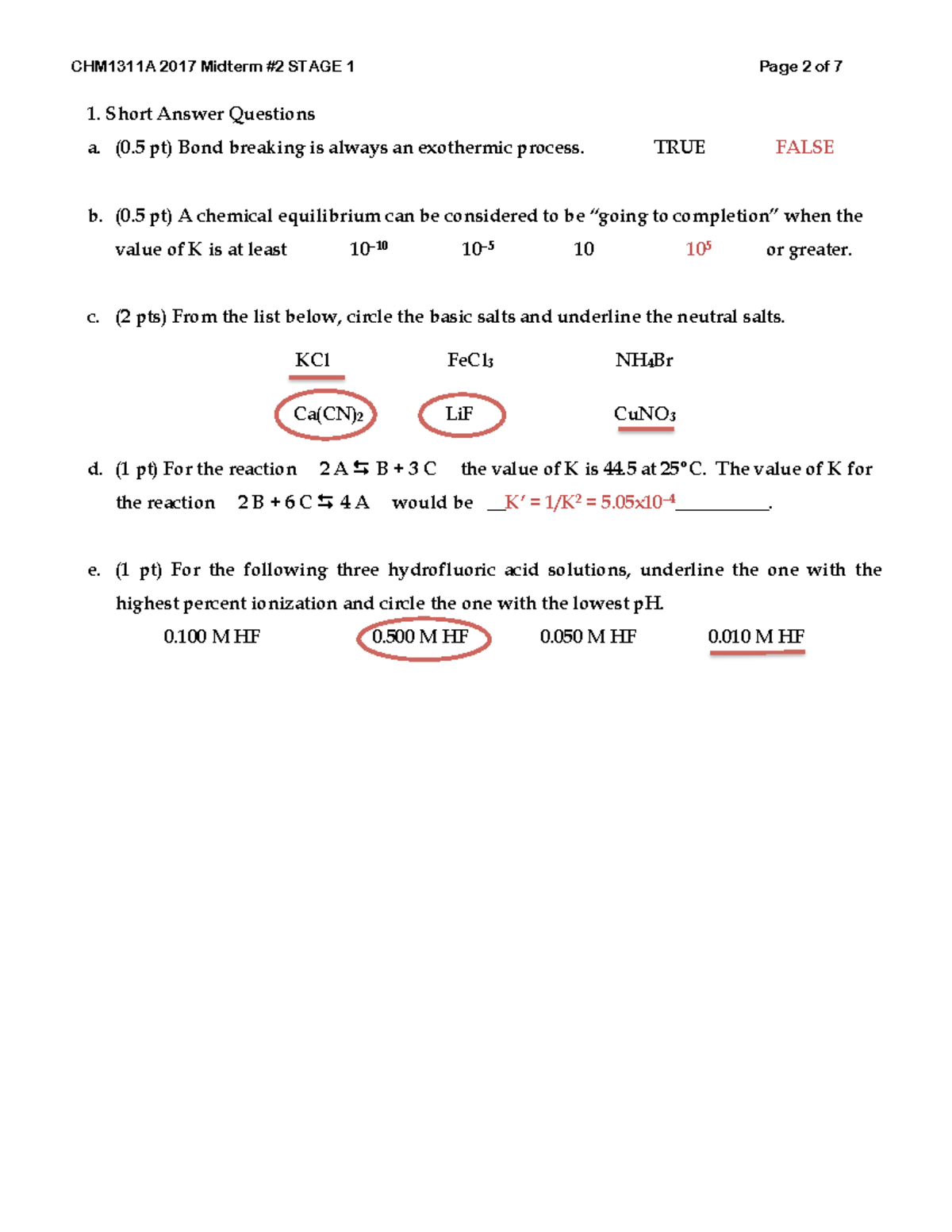 Midterm 2 10 November 2017, questions - CHM1311A 2017 Midterm #2 STAGE ...