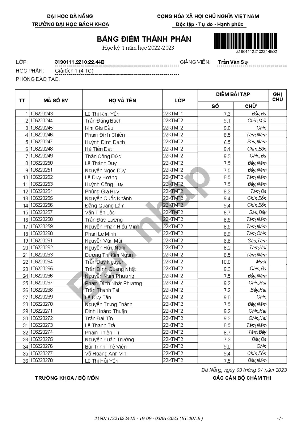 Giữa kỳ (bản nháp) - vbb - Bản nháp 319011122102244B ĐẠI HỌC ĐÀ NẴNG ...
