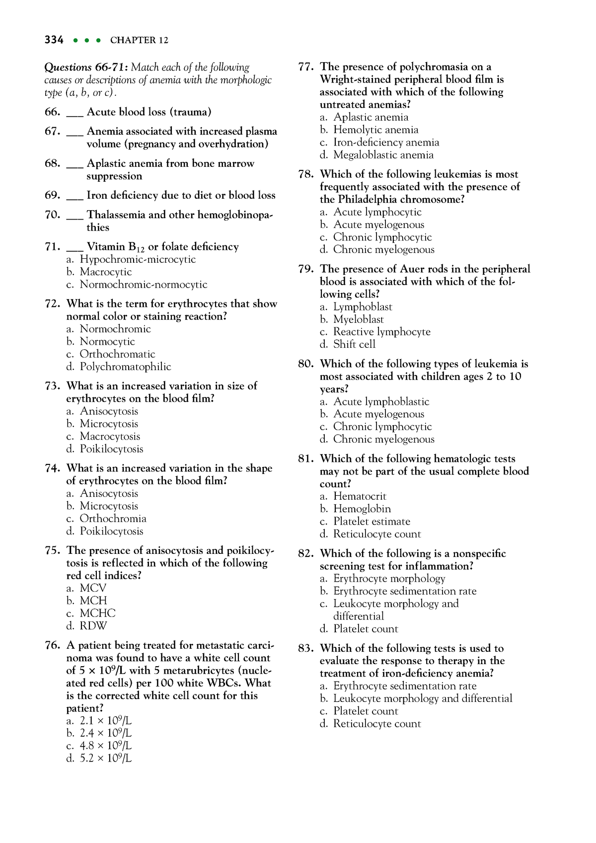 clinical-laboratory-science-36-334-chapter-12-questions-66-71