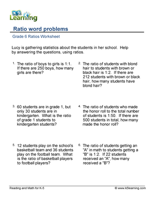 grade 6 ratio word problems b reading and math for k 5 c k5learning ratio word problems grade 6 studocu