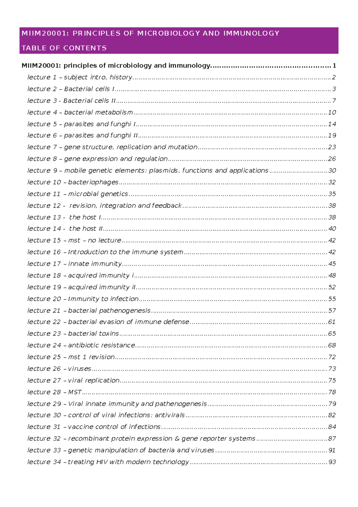 MIIM2000 1 - microbiology lectures notes full - MIIM20001: principles ...